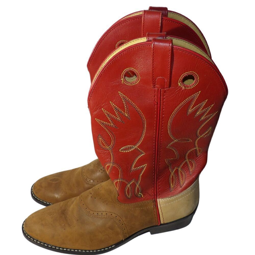JUSTIN Leather Cowboy‎ Boots  SIZE 6